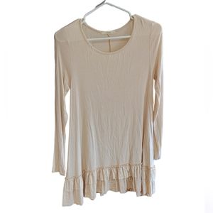 EASEL Creme Ruffled Tunic
